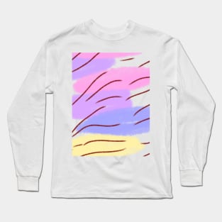 Pink purple watercolor abstract art Long Sleeve T-Shirt